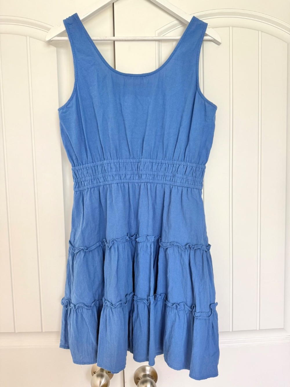 Altar’d State Blue Tiered Dress Smocked Waist Cotton Size L - Picture 3 of 11